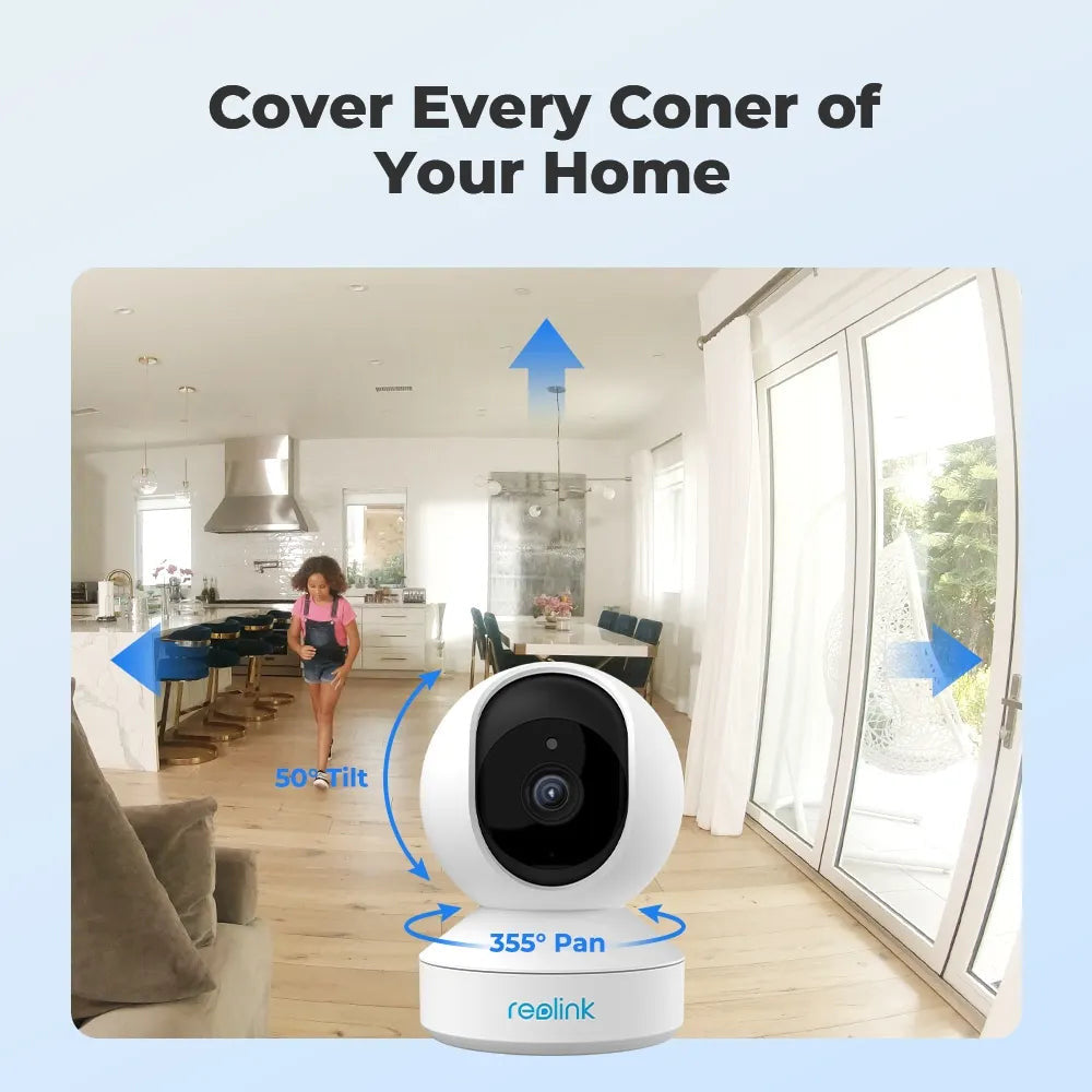 Caméra d'intérieur Reolink E1 PRO Wi-Fi à suivi automatique 4 mégapixels Super HD, lot de 2 (15 % de réduction)