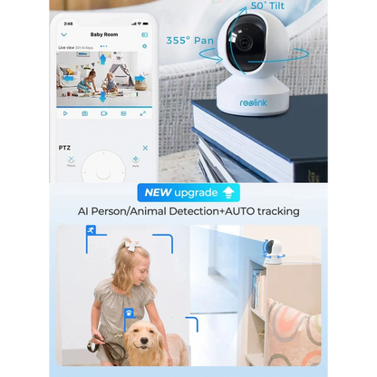 Caméra d'intérieur E1 PRO Wi-Fi à suivi automatique 5MP Super HD