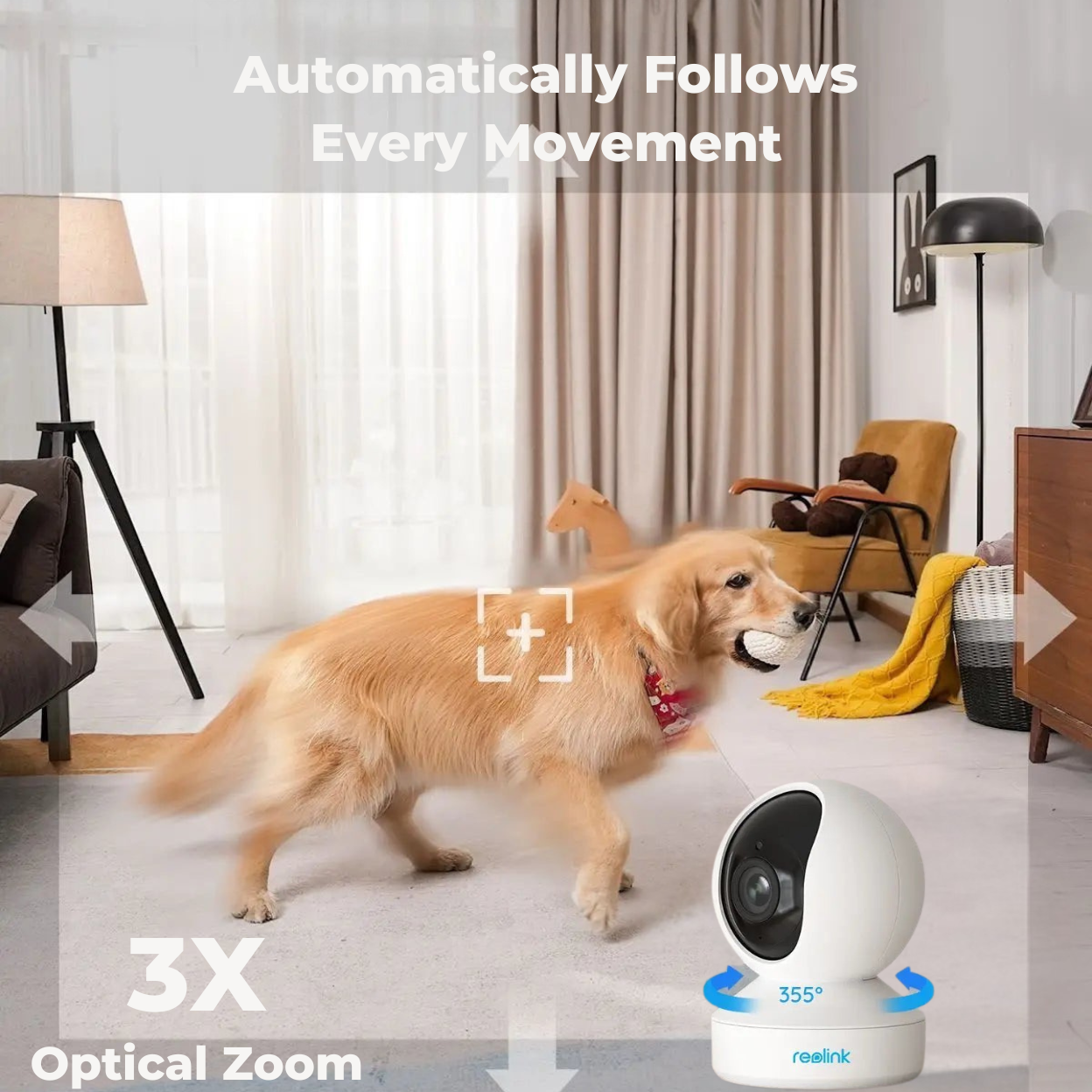 Caméra d'intérieur E1 ZOOM Wi-Fi 6 PTZ 8MP Super HD, lot de 2 (15 % de réduction)