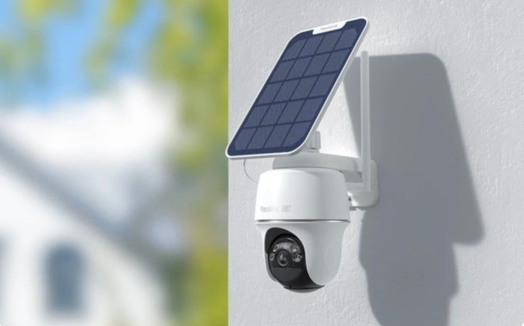 Caméra autonome sans fil (solaire ou batterie) ARGUS PT ULTRA 4K 8MP panoramique & inclinable avec projecteurs